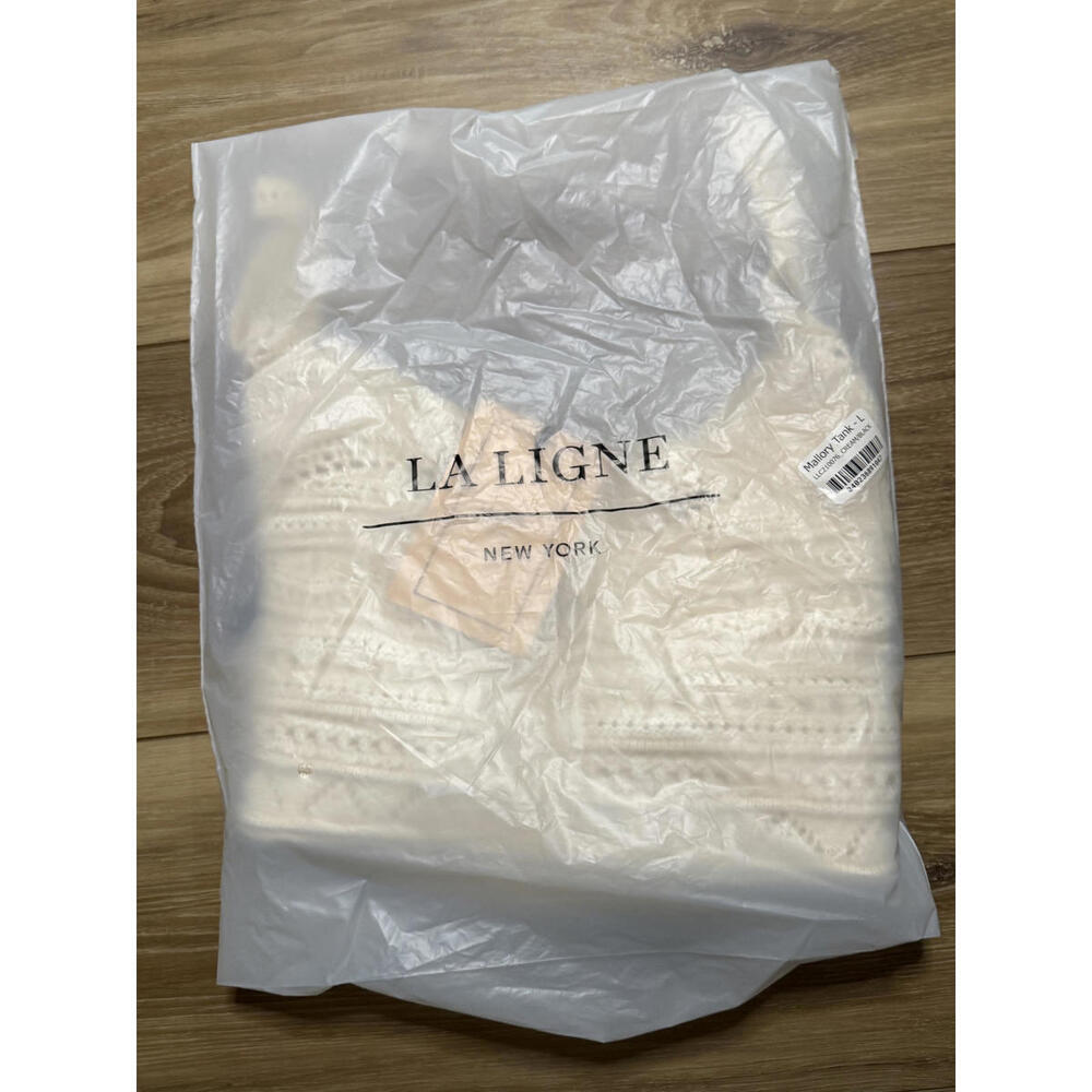 NWT! La Ligne Mallory Tank in Cream/Black Size Large - Picture 3 of 5